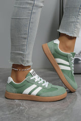 Ashleigh Blue Varsity Color Block Patchwork PU Leather Lace Up Shoes