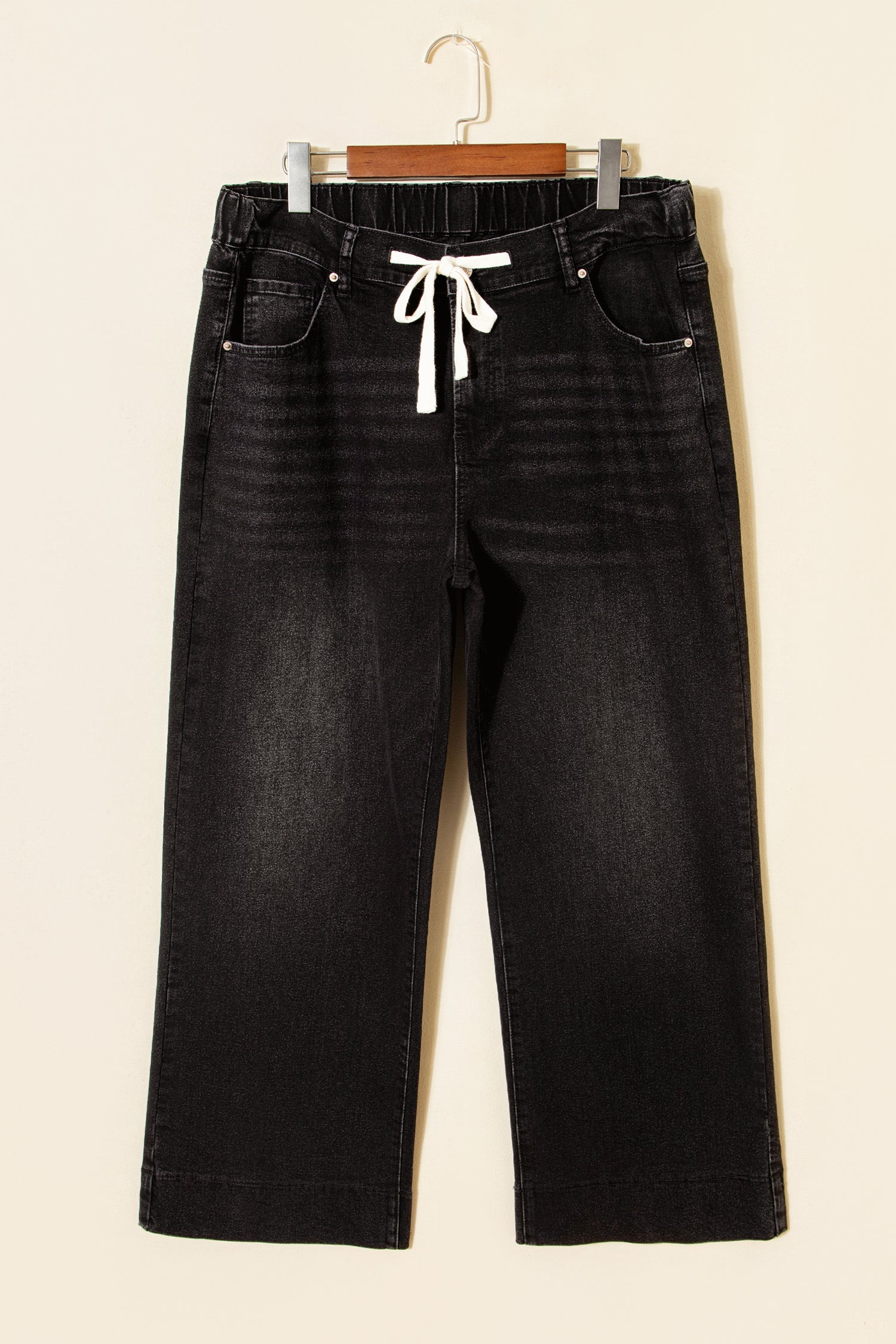 Blue Acid Wash Contrast Lace-up Plus Size Jeans